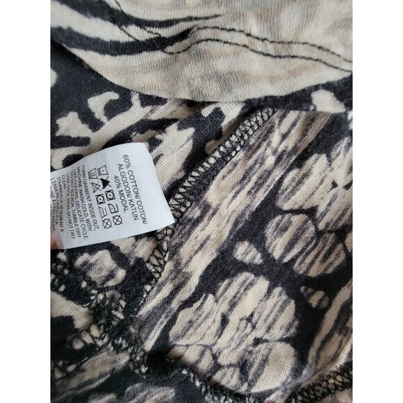 Lucky Brand Womens Black & Beige Floral Boho Tunic Top Small Cotton Blend Casual - Picture 5 of 8